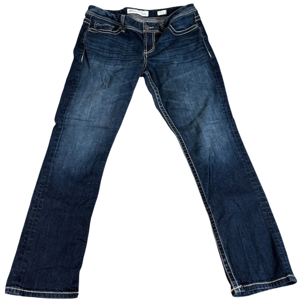 BKE Buckle Dakota Jeans Womens 33x31.5 Blue Denim Stretch Curvy Fit Straight Leg